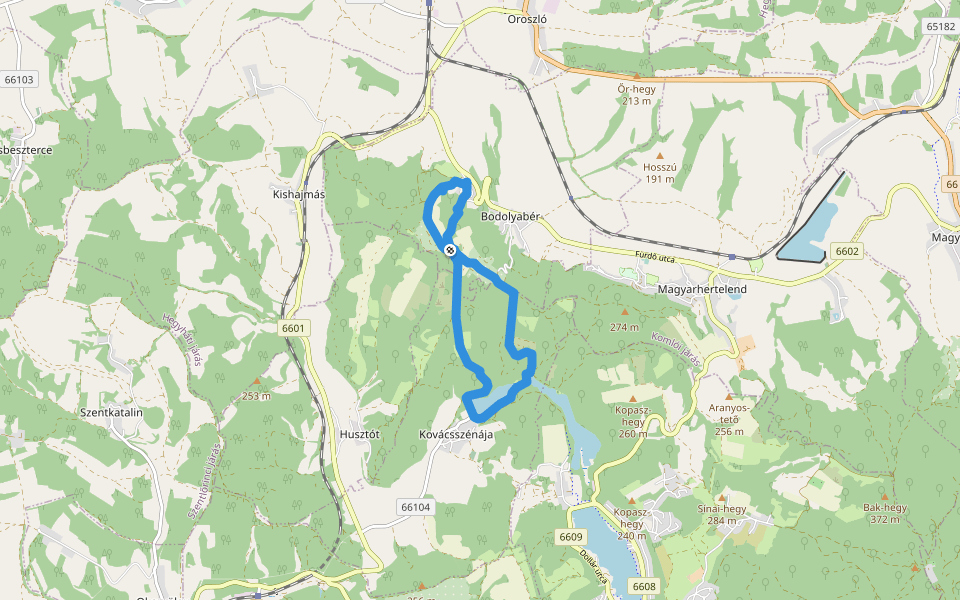 Hunza Ecolodge Red Tour walking route map in Bodolyabér