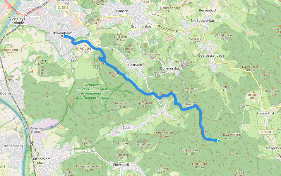 Dietz-Weg walking route map in Hohe Wart