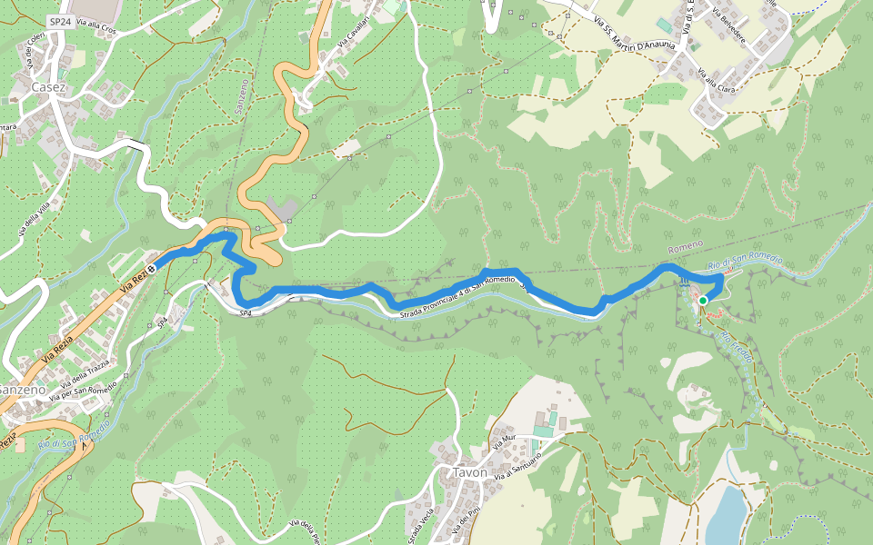 Percorso San Romedio walking route map in Predaia