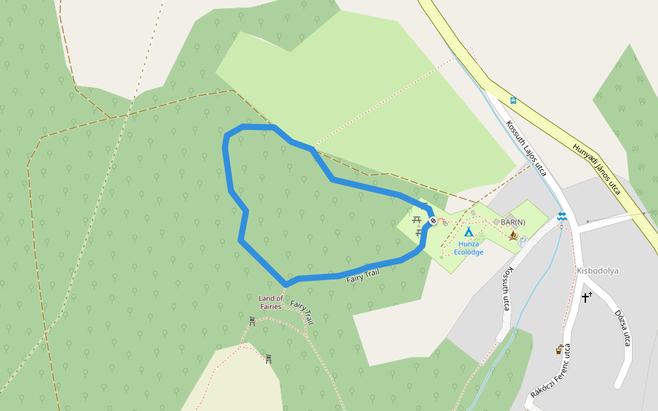 Hunza Ecolodge Snail Trail walking route map in Bodolyabér