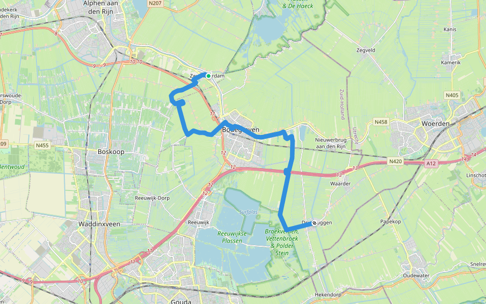 Romeinse Limespad - 05 walking route map in Zwammerdam