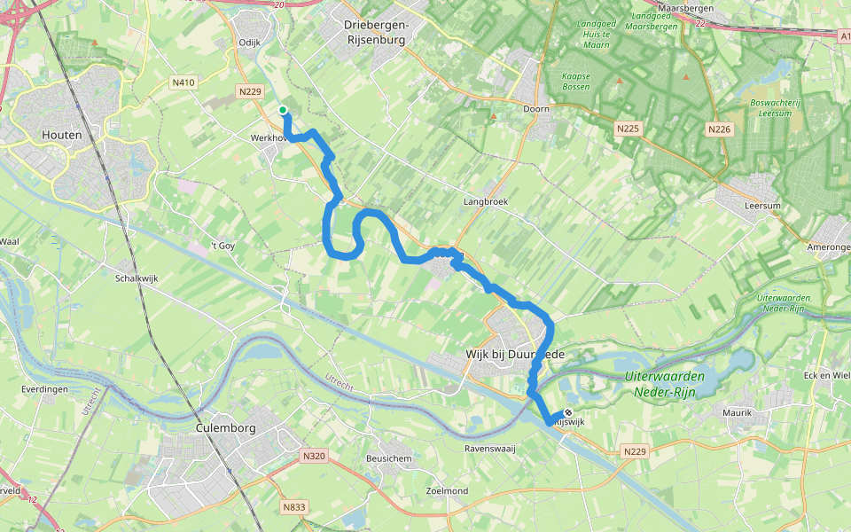 Romeinse Limespad - 10 walking route map in Werkhoven