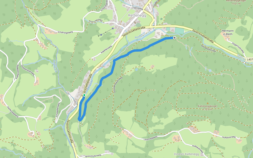 Gustiweg walking route map in Rettenegg