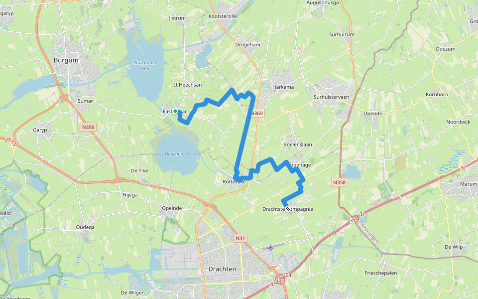 Friese Woudenpad - 04 walking route map in Eastermar