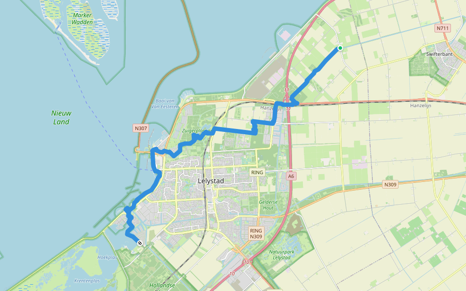Pionierspad - 06 walking route map in Lelystad