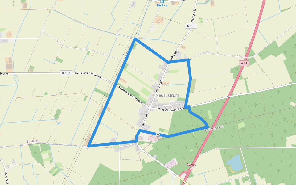 Wanderweg Neusustrum walking route map in Sustrum