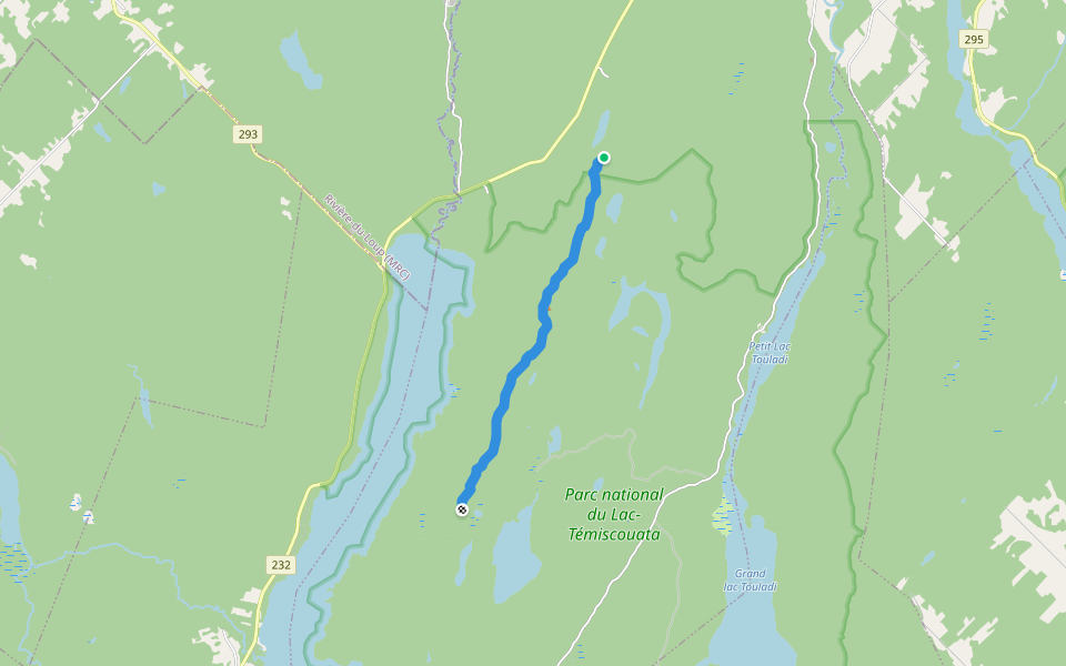 Tronçon les Cascades Sutherland walking route map in Saint-Michel-du-Squatec