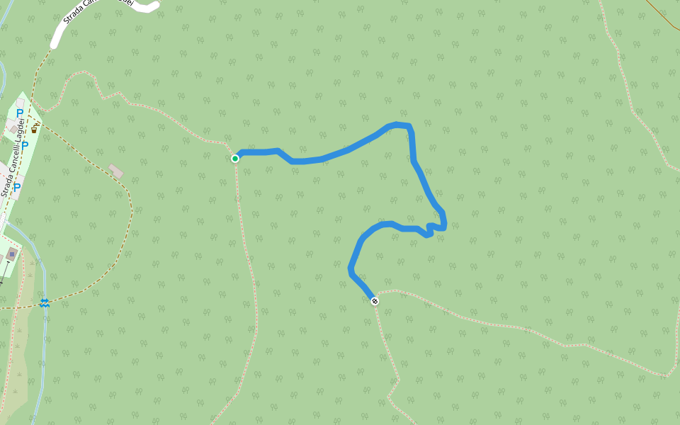 Variante del "sentiero delle carbonaie" bivio 723A - bivio 723B walking route map in Lagdei