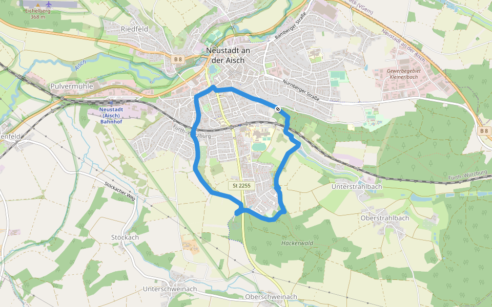 Naturlehrpfad Hasengründlein - Multernschlucht walking route map in Neustadt an der Aisch