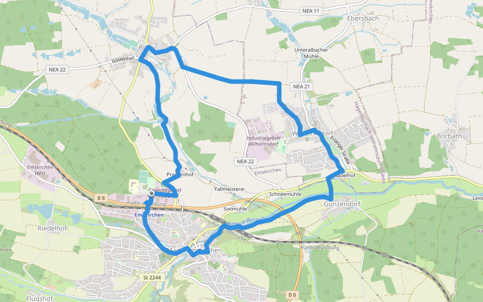 Museumsrundwanderweg Emskirchen walking route map in Emskirchen