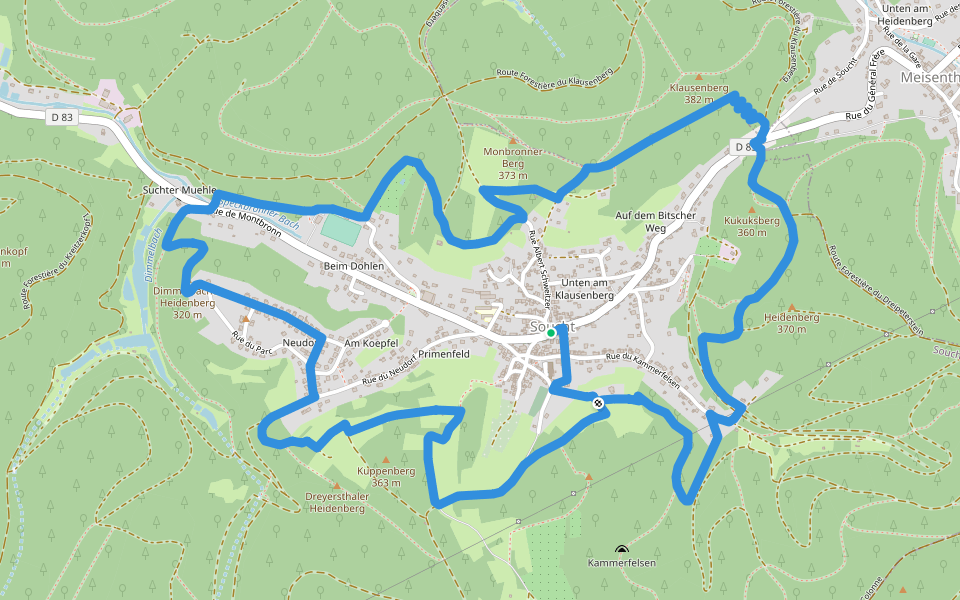Green ring walking route map in Soucht