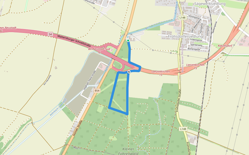 Langlaufloipe der Stadt Wiener Neustadt walking route map in Wiener Neustadt
