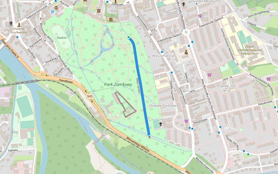 Przyrodzniczy szlak spacerowy po Żywcu walking route map in Żywiec