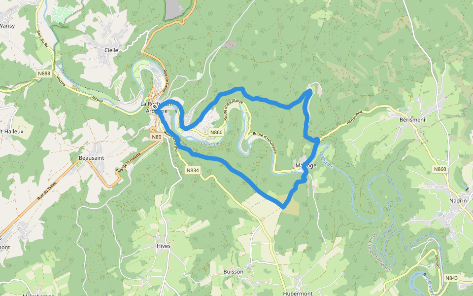 6. Borzée walking route map in La Roche-en-Ardenne