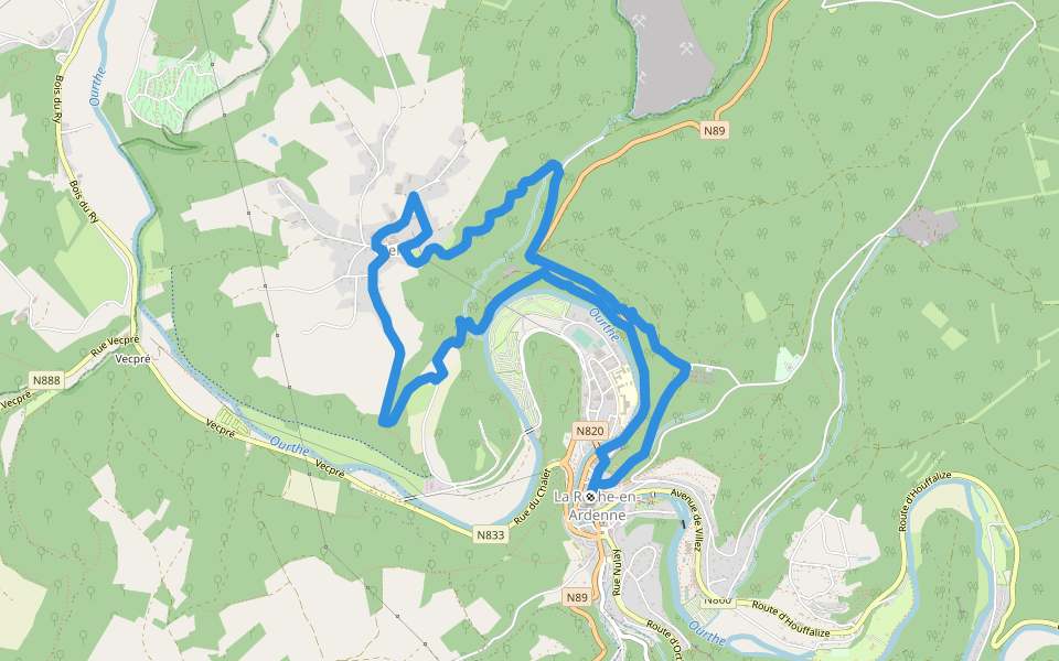 1. Cielle walking route map in La Roche-en-Ardenne