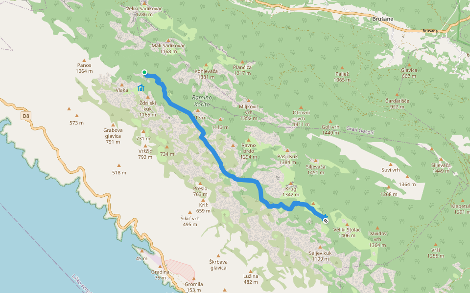 Šugarska duliba - Piskovita kosica walking route map in Lukovo Šugarje