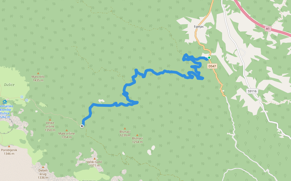 Krč - Lišćani bunar walking route map in Sveti Rok
