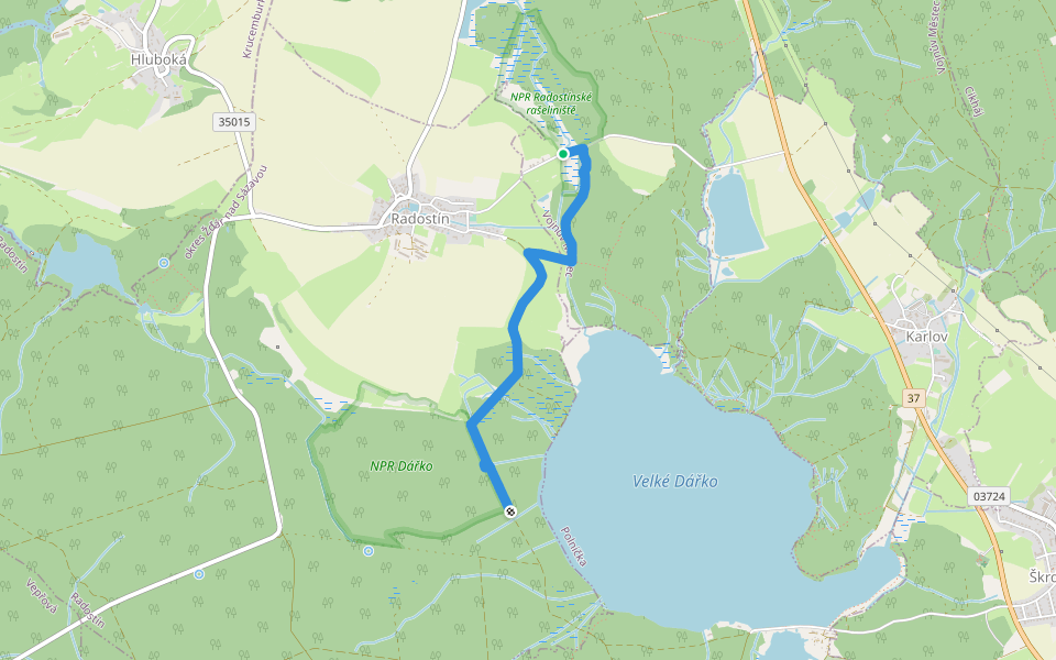 NS Dářská rašeliniště walking route map in Vojnův Městec