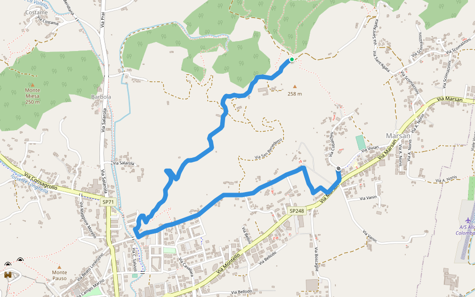San Benedetto walking route map in Marostica