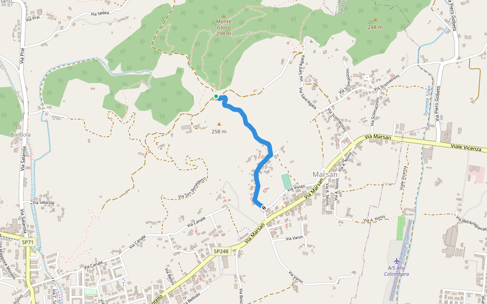 San Benedetto - 2A walking route map in Marostica