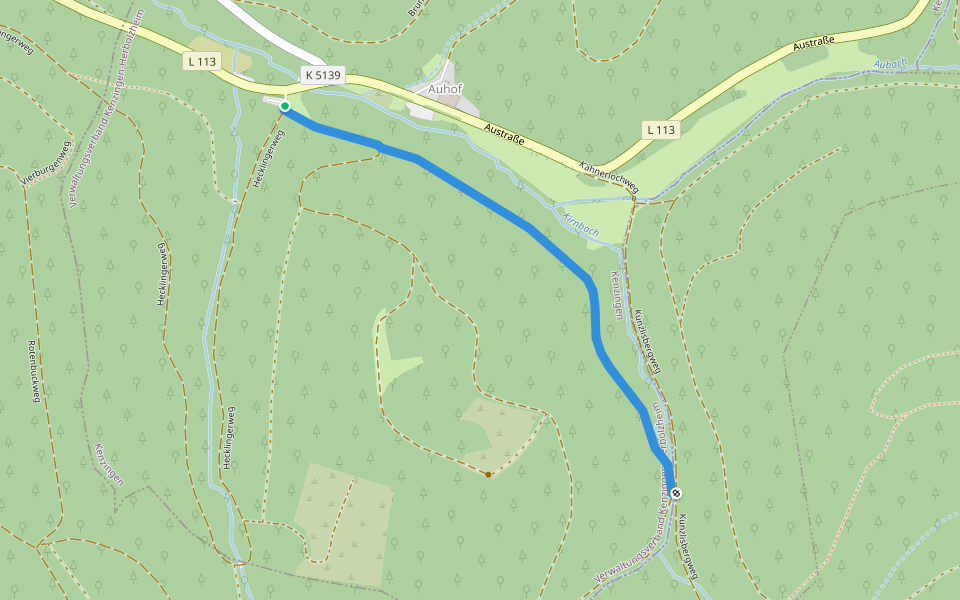 Parkplatz Auhof - Kähnerloch walking route map in Kenzingen