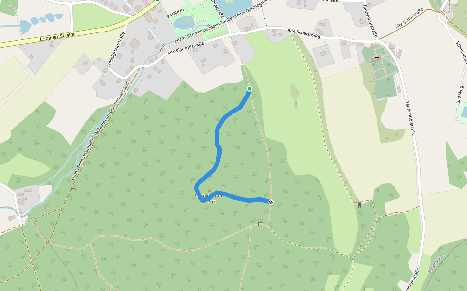 Steinklunsen walking route map in Beiersdorf