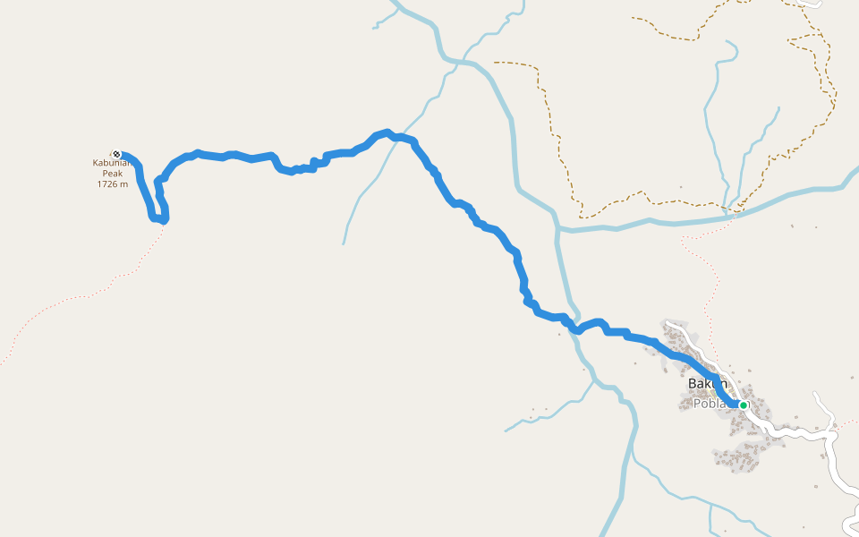 Kabunian Trail walking route map in Bakun