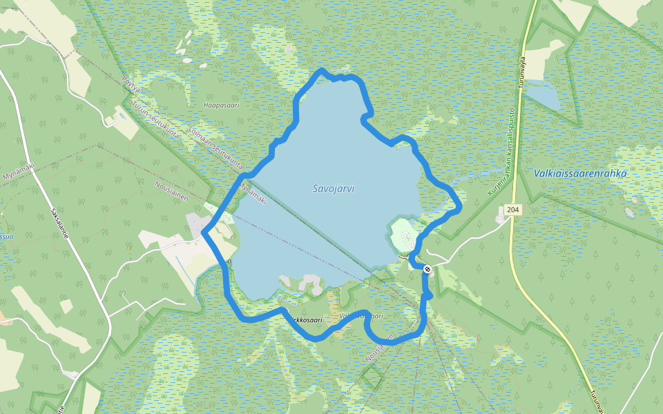 Savojärven kierros walking route map in Karsonkulma