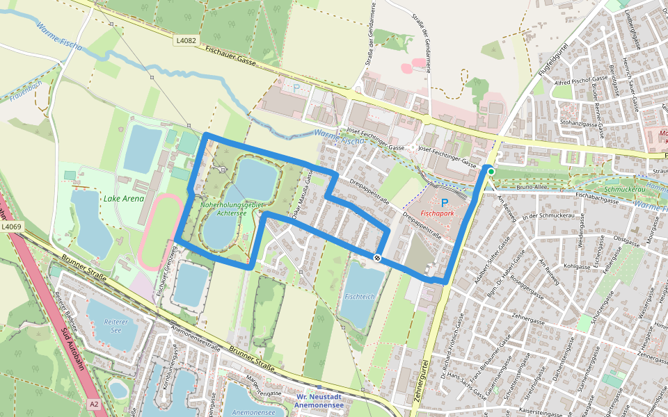 Mangold Runde walking route map in Wiener Neustadt