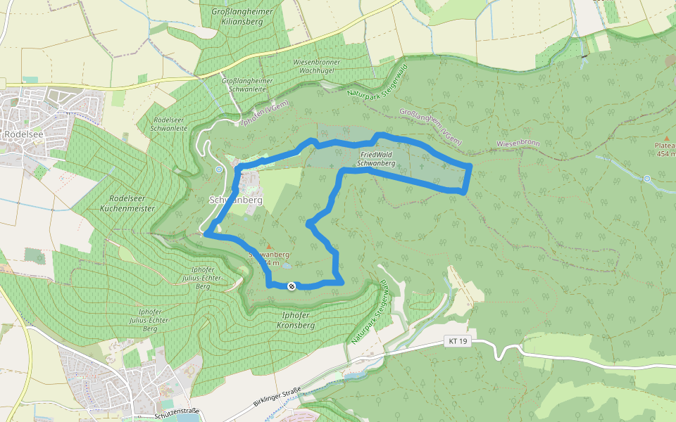 Traumrunde Schwanberg walking route map in Iphofen