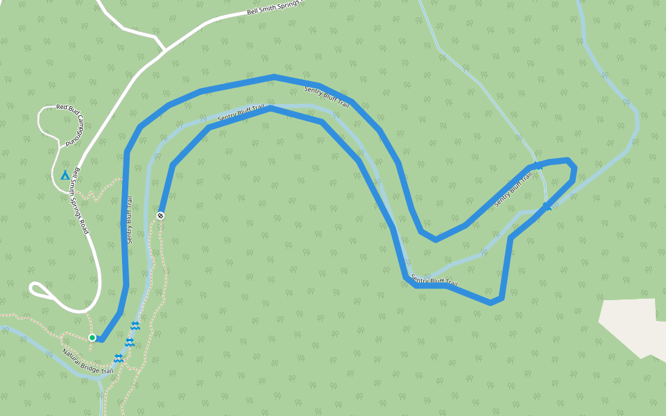Sentry Bluff Trail walking route map in Ozark