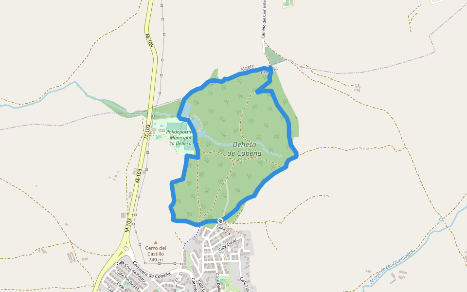 Ruta 3: Dehesa de Cobeña walking route map in Cobeña