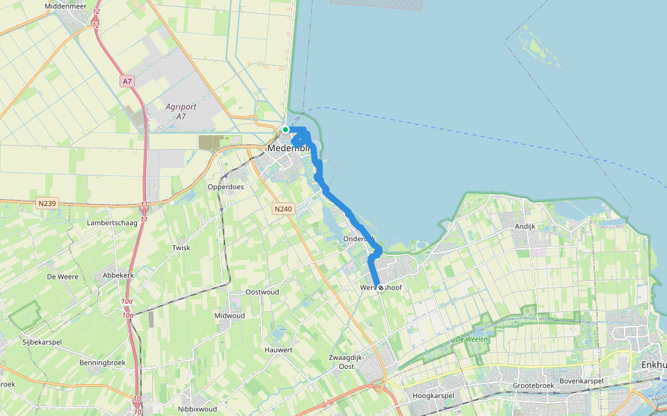 Groot Frieslandpad - 06 walking route map in Medemblik