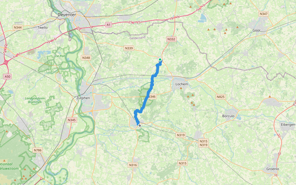 Pieterpad deel 1 - 13 walking route map in Laren