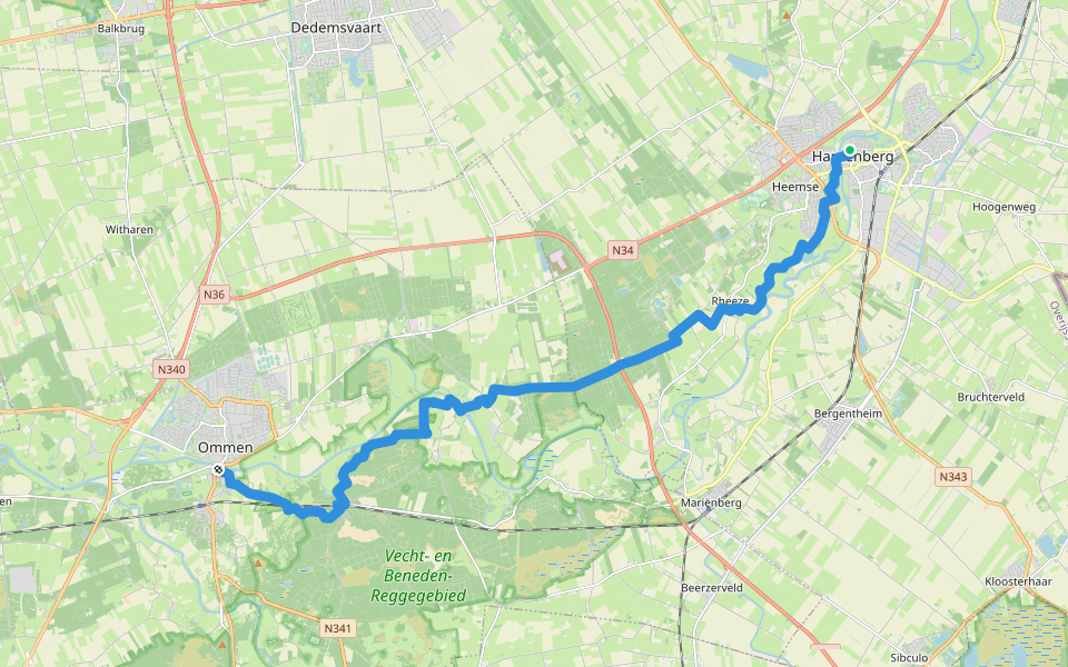 Pieterpad deel 1 - 09 walking route map in Hardenberg
