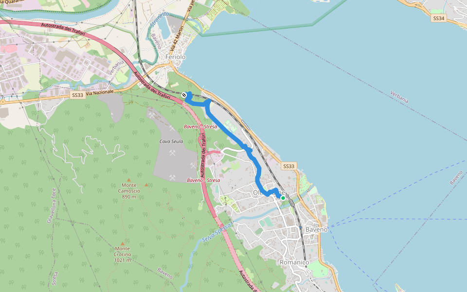 VM6 - Baveno - Torre di Feriolo walking route map in Baveno