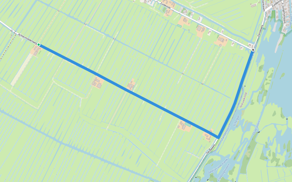 Groene Hartpad - 04c - Variant broedseizoen/hond walking route map in Aarlanderveen