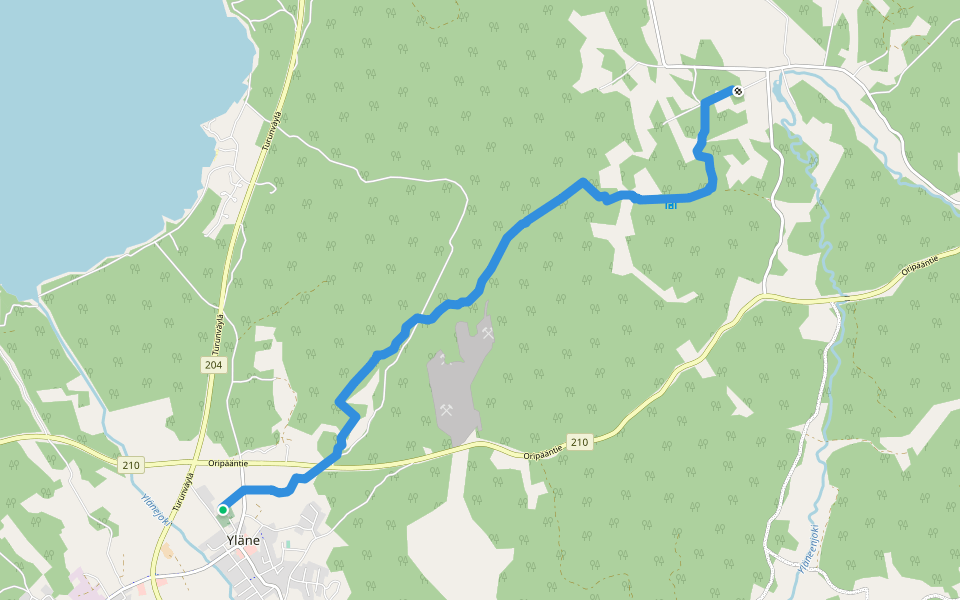 Kirkkopolku walking route map in Yläne