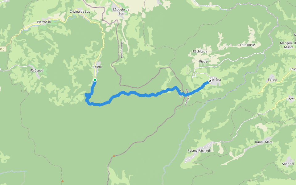Poieni - Bătrâna walking route map in Poieni