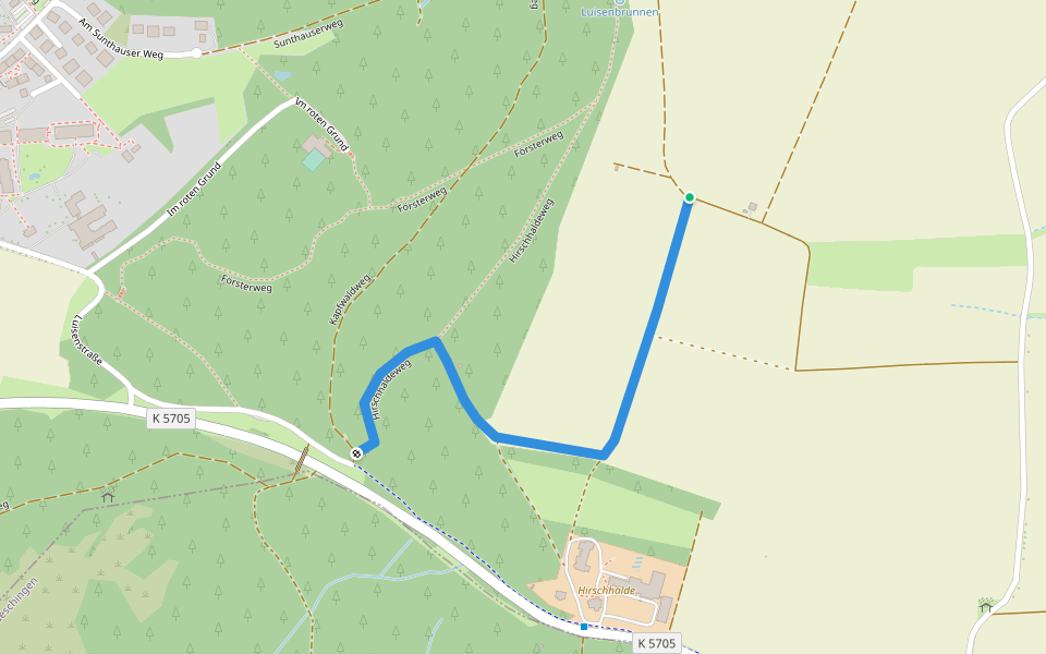Stockäcker - Hirschhalde - Hirschhaldeweg walking route map in Bad Dürrheim