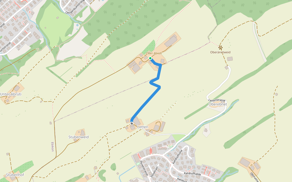 Lätten - Ober Äbrüti walking route map in Ebikon