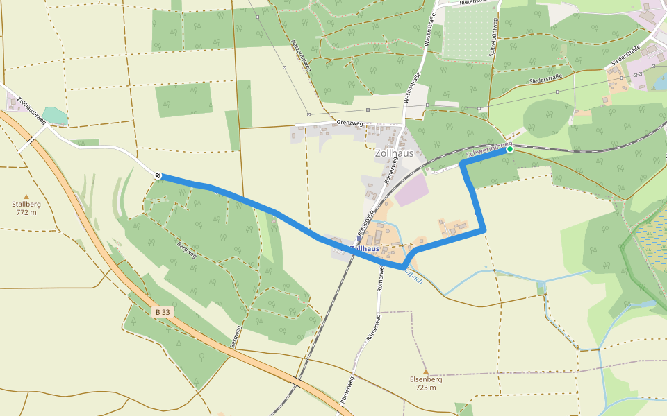 Kugelmoos - Zollhaus walking route map in Villingen-Schwenningen