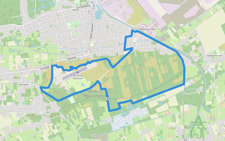Keiheuvelwandeling walking route map in Balen