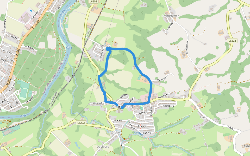 Familienwanderweg walking route map in Allhartsberg