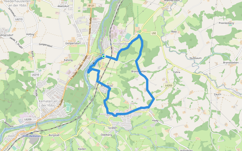 Naturbadweg walking route map in Dorf