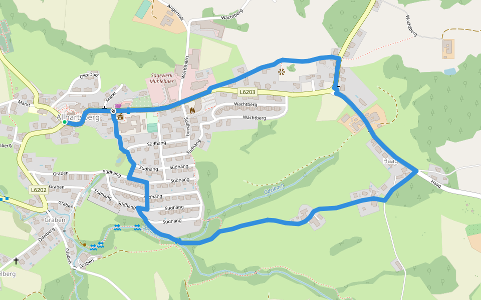 Marktrundweg walking route map in Allhartsberg