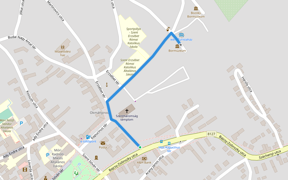 PB ( Mór) walking route map in Mór