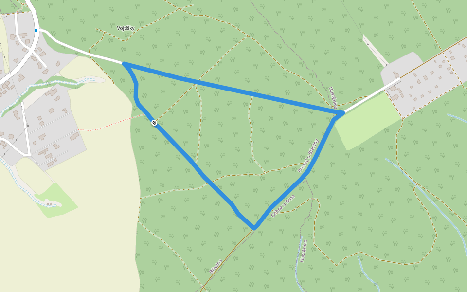 Pohádková cesta babky Březinky walking route map in Březina