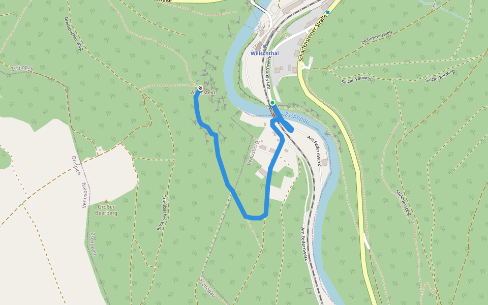 Ww Zschopauta- Wanderweg Wilischthal - Affenstein walking route map in Zschopau