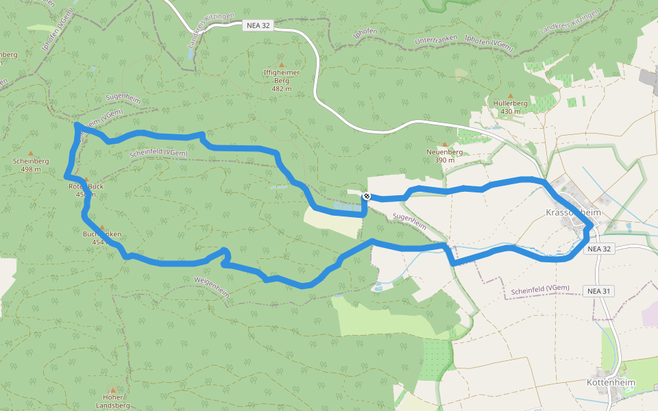 Sugenheim Rundweg SU12 walking route map in Sugenheim